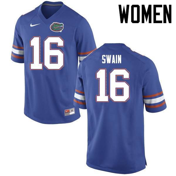 Women's NCAA Florida Gators Freddie Swain #16 Stitched Authentic Nike Blue College Football Jersey POF1365ZS